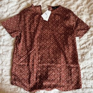 XS BANANA REPUBLIC short sleeve geometric design blouse- NEW